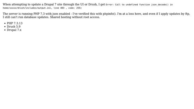Drupal: Undefined function json_decode() смотреть онлайн