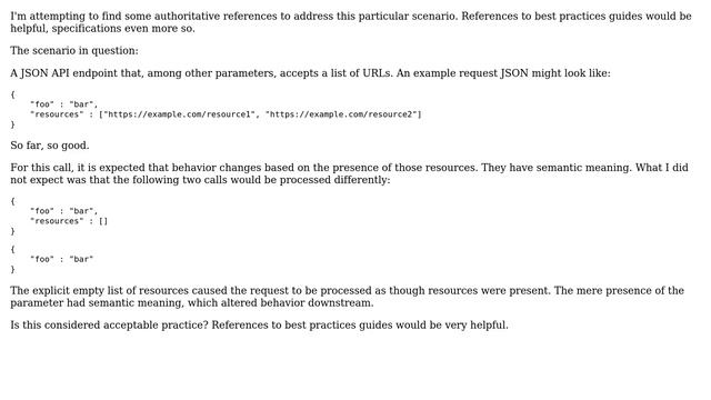 Software Engineering: Semantic meaning of empty list parameter in JSON API request смотреть онлайн