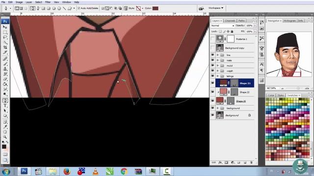 Finish - SOEKARNO Vector Vexel Portrait Part #3 - Photoshop смотреть онлайн