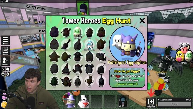 ALL 25 EGG LOCATIONS In Roblox TOWER HEROES! EASTER EGG HUNT EVENT! смотреть онлайн