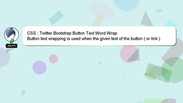 CSS : Twitter Bootstrap Button Text Word Wrap смотреть онлайн
