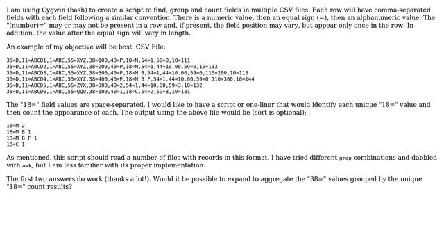 Unix & Linux: find field pattern in a csv file then count unique field values (2 Solutions!!) смотреть онлайн