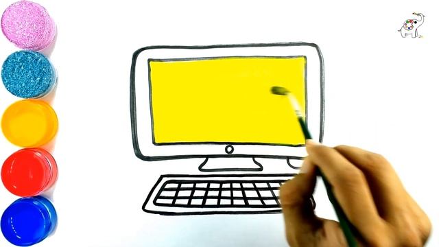 How to draw easy Computer for kids | рисовать легко Компьютер для детей | enkel datamaskin for barn смотреть онлайн