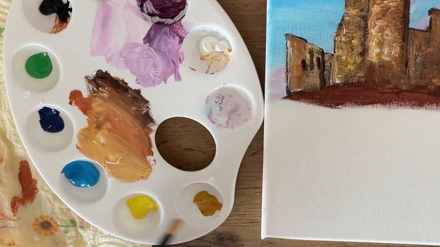How To Paint An Ancient Castle ? Acrylic Painting Tutorial