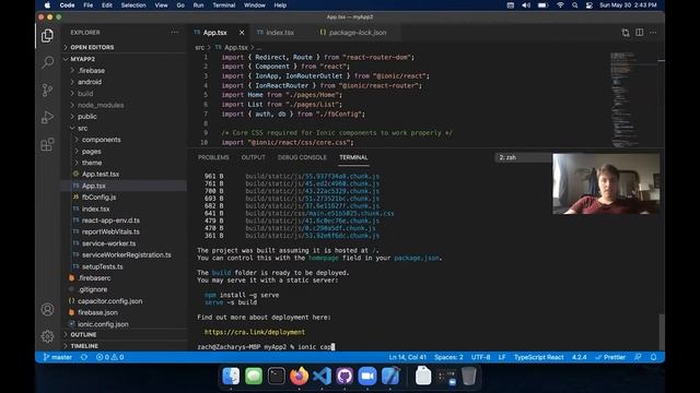 Building an iOS, Android, & Web App Using JavaScript/React/Ionic/Firebase (15/15: DEPLOY APP STORE) смотреть онлайн