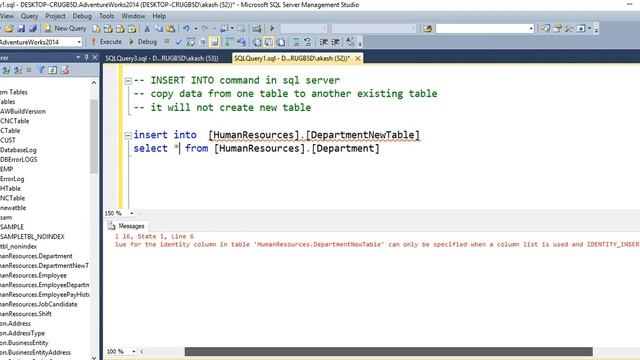 INSERT INTO SELECT in sql server | By SQL Training | By SQL смотреть онлайн