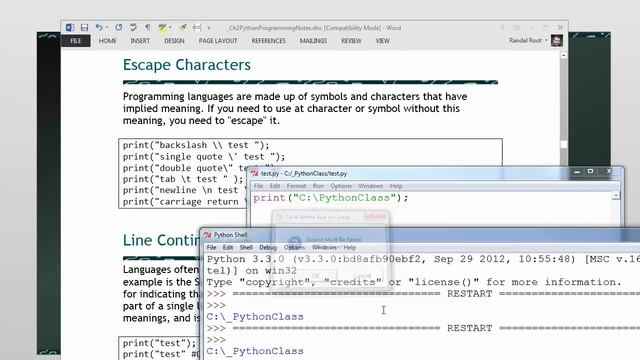 Python Mod02-06 Escape Characters смотреть онлайн