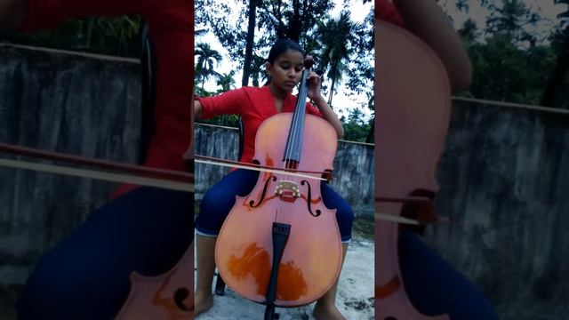 My daughter Aardra Raghav tries her hand on CELLO смотреть онлайн
