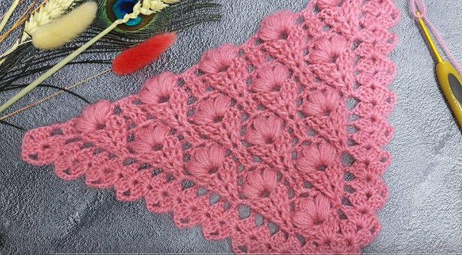 Вязание крючком: Узор для красивой шали