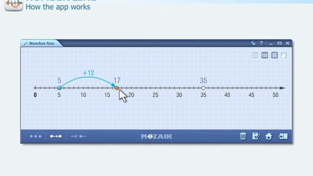 mozaBook Interactive Teaching Software - Number line tutorial video смотреть онлайн