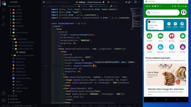Gojek Clone React Native Part 5 NO Talking || Make the display responsive смотреть онлайн