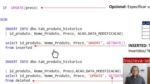 Trigger SQL - Tabela histórica de alterações de dados смотреть онлайн