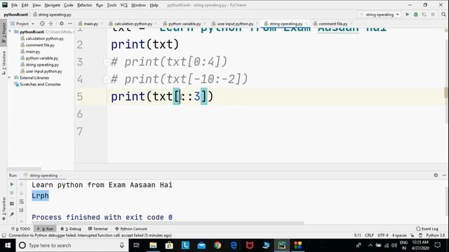String Slicing and Functions in Python || Python tutorial for absolute beginners in Hindi || #9 смотреть онлайн
