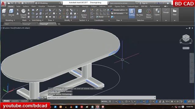Autocad 3D Glass Table bangla video tutorial | autocad bangla tutorial | autocad tutorial смотреть онлайн
