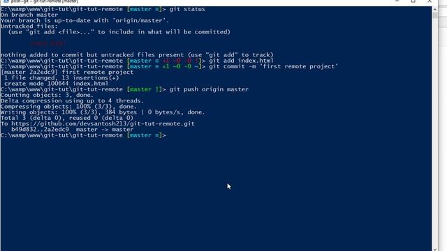 git tutorial for beginners -part 7(git hub, git hub(remote) branch, push) смотреть онлайн