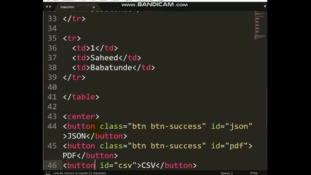 How To Export Html Table (Data) To PDF/JSON/CSV File Using JavaScript - Part 1 смотреть онлайн