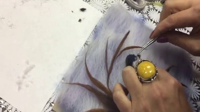 СИНИЧКА -- ЖИВОПИСЬ ШЕСТЬЮ / FELTING of PICTURE / HOW TO MAKE A PICTURE of WOOL смотреть онлайн