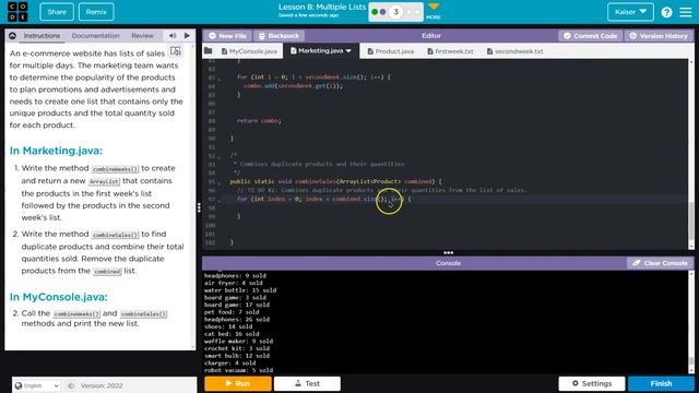 Code.org Lesson 8.3A Multiple Lists | Tutorials with Answers | Unit 8 CSA смотреть онлайн