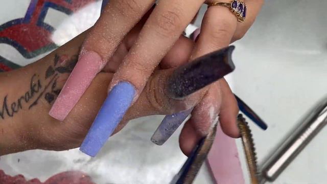 Lavender pink acrylic nails | Nail tips | 3D flower | Bling nails смотреть онлайн