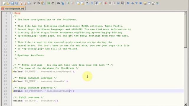 WordPress - edycja wp-config.php смотреть онлайн