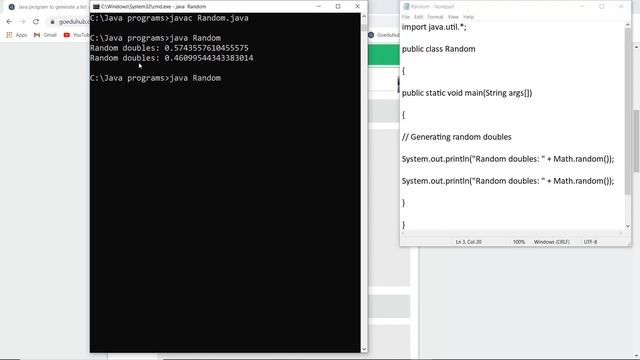 Java program to generate a list of N random double values смотреть онлайн