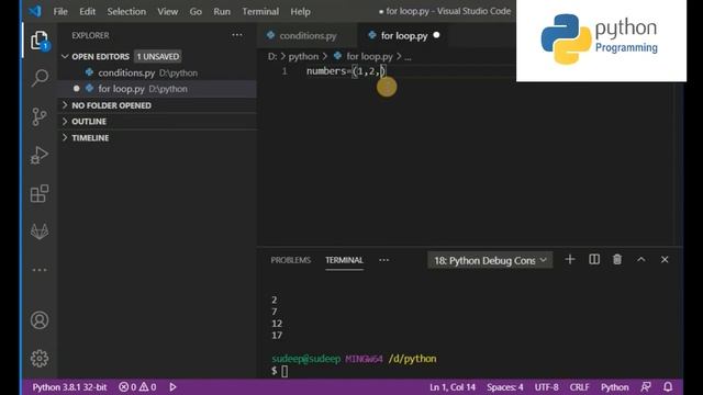 Conditional Loop Statement in Python(For Loop) || Python Tutorial #9 || Tutor Sushant || #Python смотреть онлайн