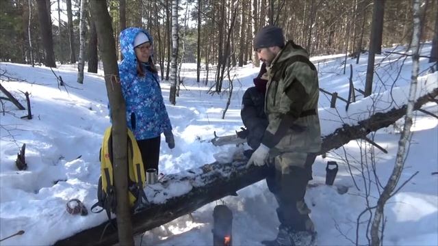Модификация финской свечи. Семейный поход в лес. смотреть онлайн