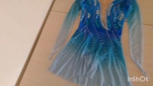 Пошив платья для фигурного катания. Голубое, градиент.