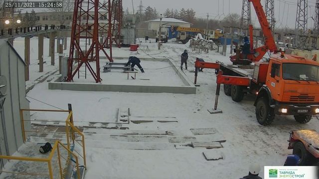 установка на фундамент трансформатора ТДНС 25000 смотреть онлайн