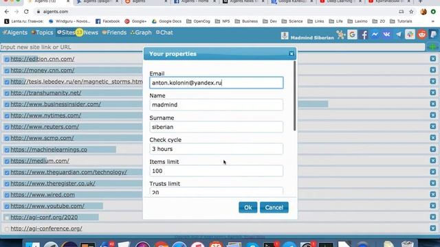 Новостной мониторинг блокчейна Голос (https://golos.id/) с Aigents смотреть онлайн