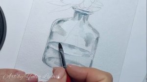 Часть 1. Как нарисовать стеклянную вазу акварелью. Мастер - класс