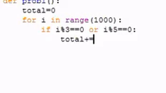 Problem #1 euler in Python смотреть онлайн