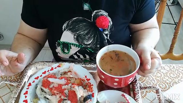 MUKBANG TURKEY/МУКБАНГ УХА С ФОРЕЛИ /ПОЛЕЗНЫЙ ОБЕД