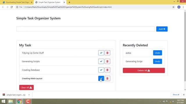 Simple Task Organizer System using JavaScript смотреть онлайн