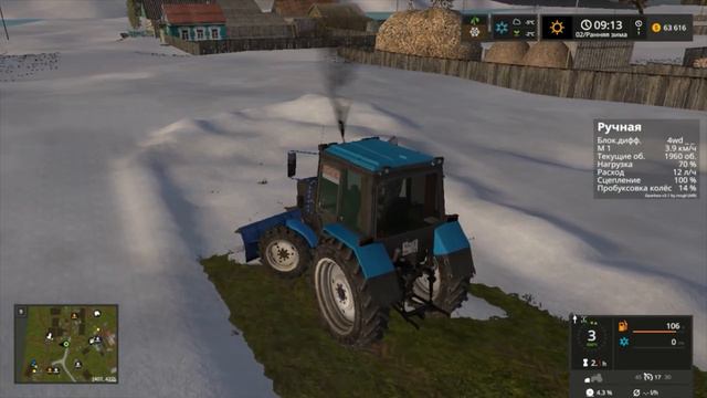 Пришла зима! Чистим снег на тракторе МТЗ-82! FARMING SIMULATOR 17 смотреть онлайн