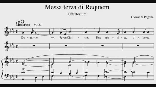 Pagella, Messa Terza di Requiem. Offertorium Domine Jesu Christe