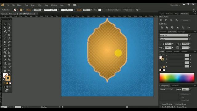 How to design "RAMADAN KAREEM" wallpaper or background in Adobe Illustrator смотреть онлайн