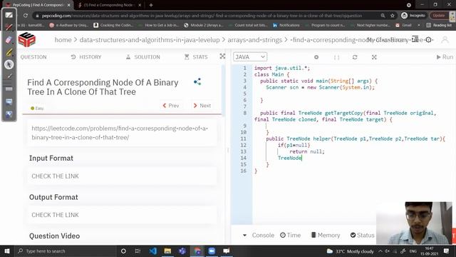 Find a Corresponding Node of a Binary Tree in a Clone of That Tree || Leetcode смотреть онлайн