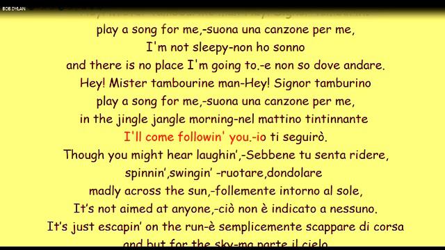 BOB DYLAN Mr. tambourine man con testo e traduzione смотреть онлайн