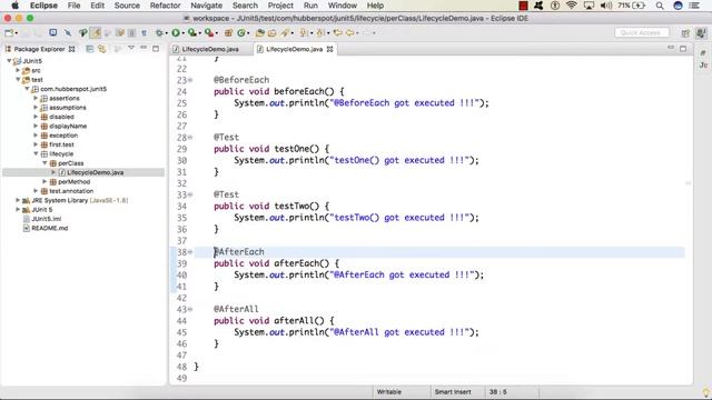 Demo - Lifecycle methods of Test class in per-class mode смотреть онлайн
