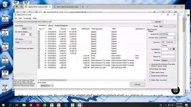 Bank2OFX (Win): Convert CSV/Excel/PDF/QFX/QIF/OFX/QBO/MT940/STA to OFX смотреть онлайн
