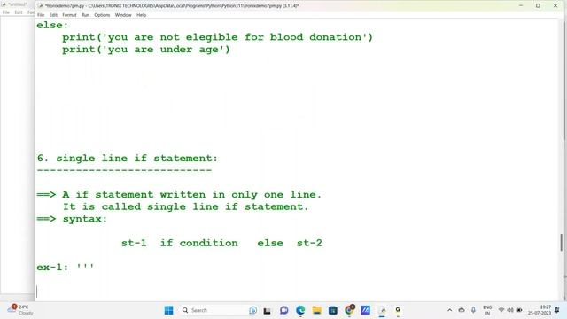 Conditional control statements in python | Python Telugu Course | Full stack Python for Beginners смотреть онлайн