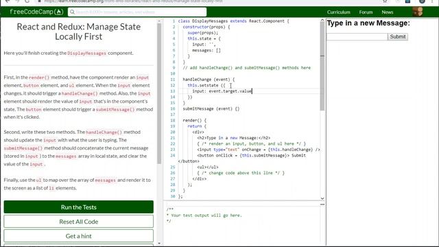 FCC: React and Redux Manage State Locally First (2) смотреть онлайн