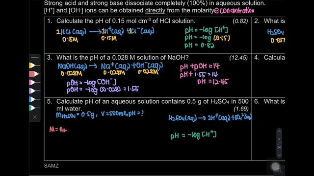 7.1 Acids and Bases - pH calculation (Strong Acid and Base) смотреть онлайн