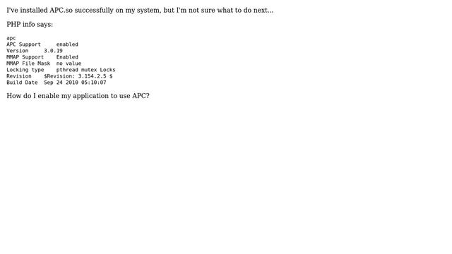 Using PHP's APC (Alternative PHP Cache)? (2 Solutions!!) смотреть онлайн