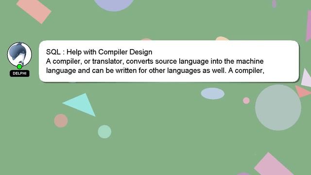 SQL : Help with Compiler Design смотреть онлайн