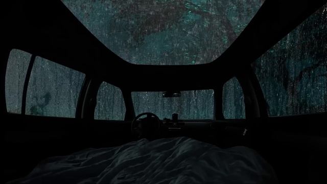 ?10 Hours ASMR ? Overnight in the car during heavy rain and thunderstorms to rest and sleep смотреть онлайн