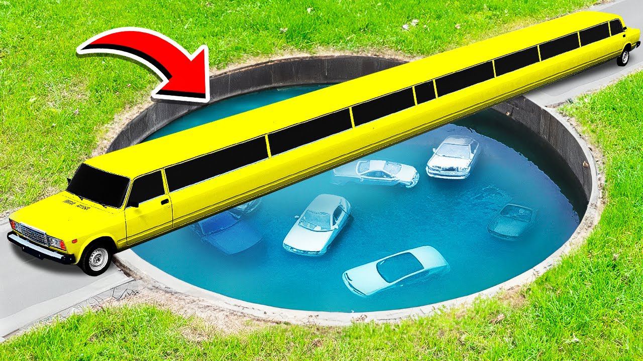 ПРОЕХАЛ ГЛУБОКУЮ ЯМУ С ВОДОЙ НА САМОМ ДЛИННОМ ЛИМУЗИНЕ ВАЗ 2107 СЕМЁРКА ГТА 5 МОДЫ МУРКА смотреть онлайн