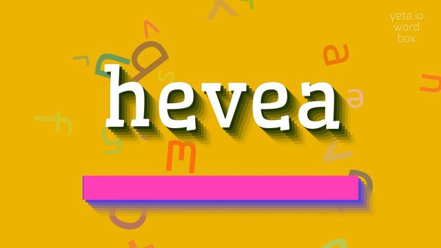 HEVEA - HOW TO SAY HEVEA?