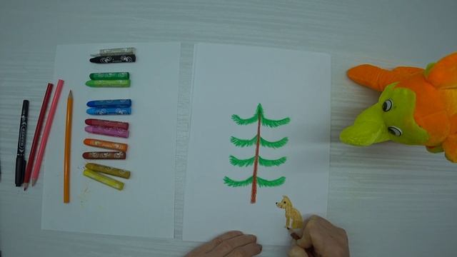 Как нарисовать ёлочку и собачку с домиком смотреть онлайн